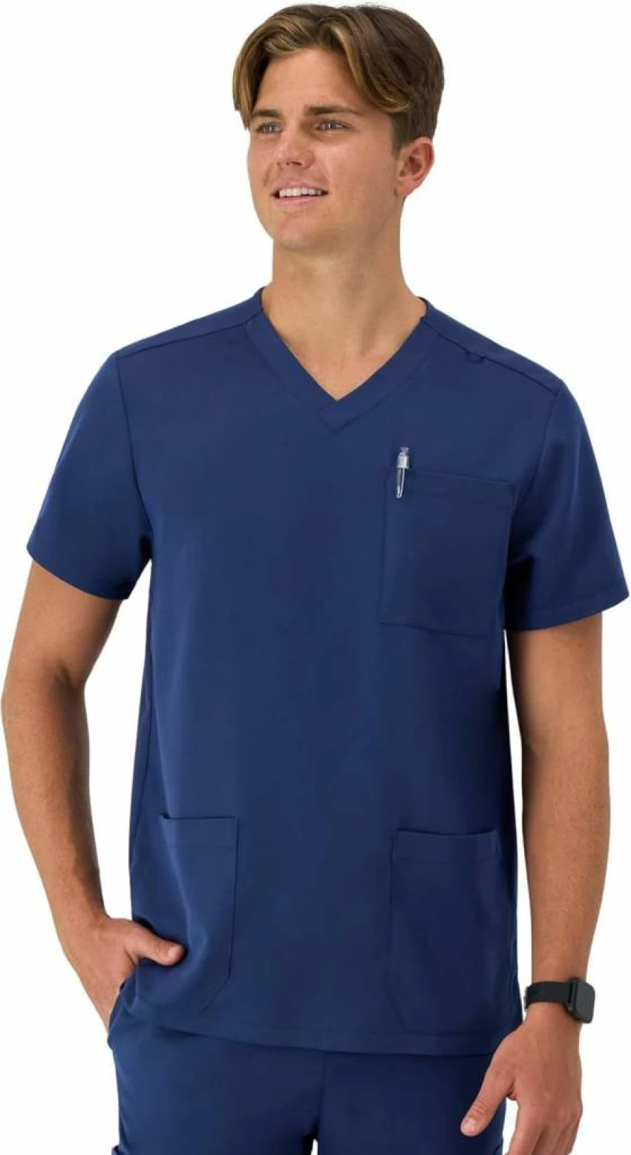 Hanes Men's Moisture-Wicking Odor Control Stretch Scrub Shirt - Healthcare Top