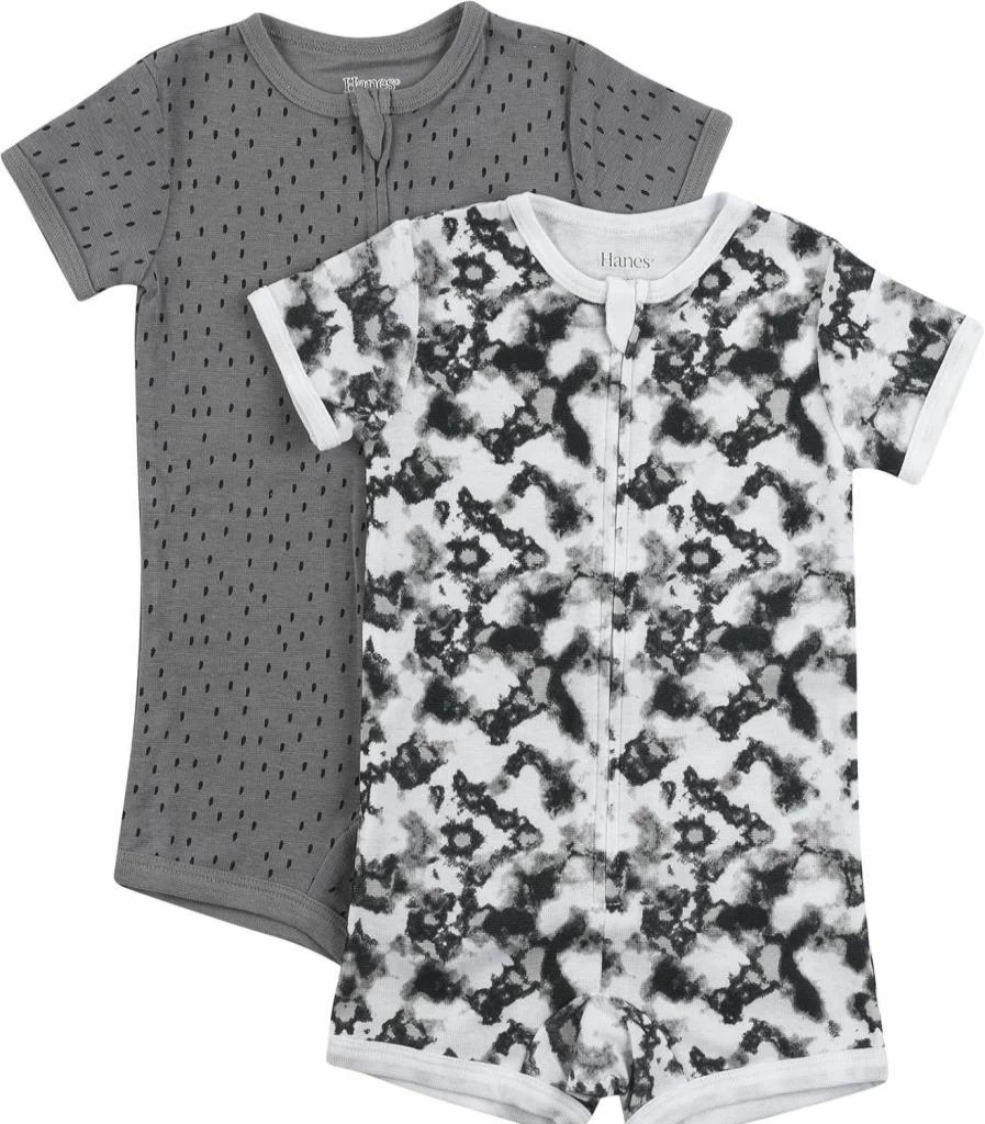 Hanes Baby 2-Pack Ultimate Zippin Short Sleeve Romper – Soft Cotton Onesies for Newborns & Infants