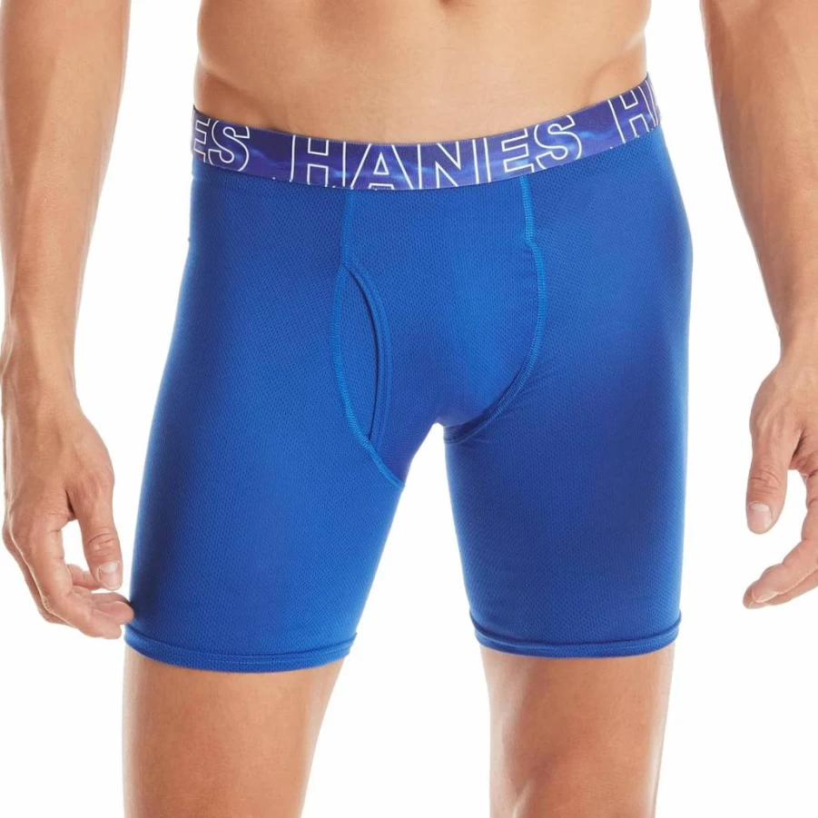 Hanes Men's 3-Pack X-Temp Moisture-Wicking 4-Way Stretch Boxer Briefs - Breathable Mesh Underwear for Active Lifestyles