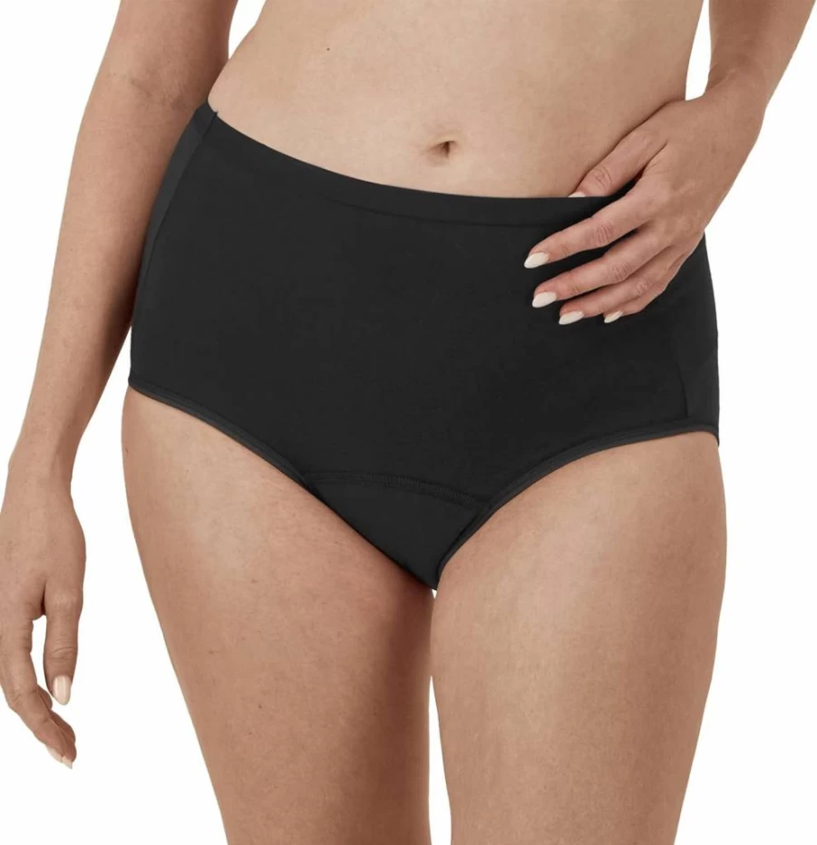 Hanes Women's Super Leak Protection Period & Post-Partum Underwear - 3-Pack Comfort Briefs