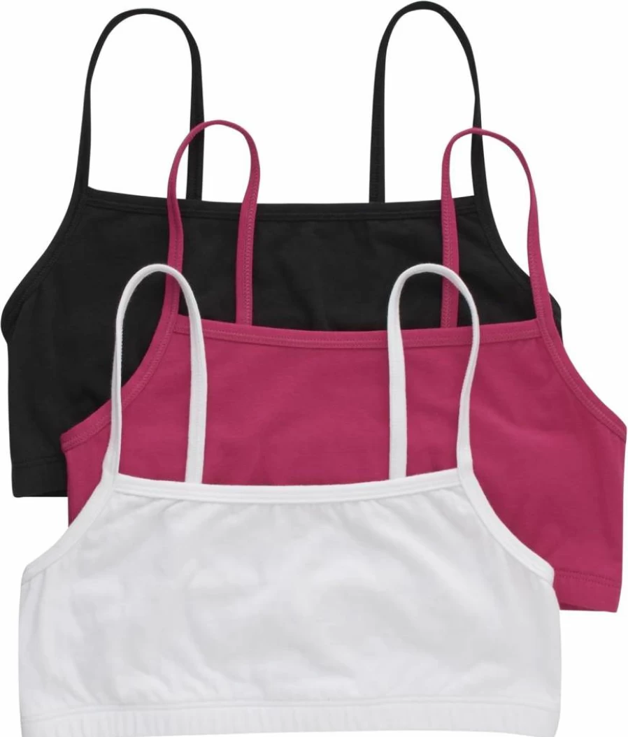 Hanes Women's Comfortable Cotton Bralette 3-Pack - Soft Wireless Lounge Bras