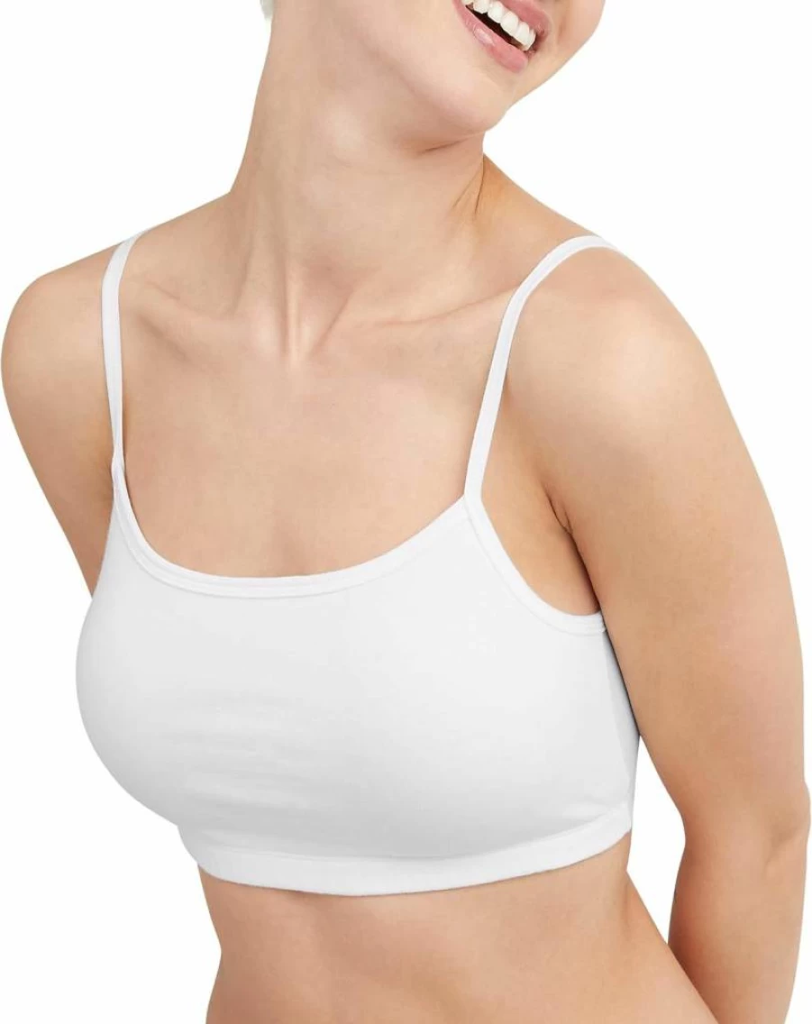 Hanes Women's Comfortable Cotton Bralette 3-Pack - Soft Wireless Lounge Bras