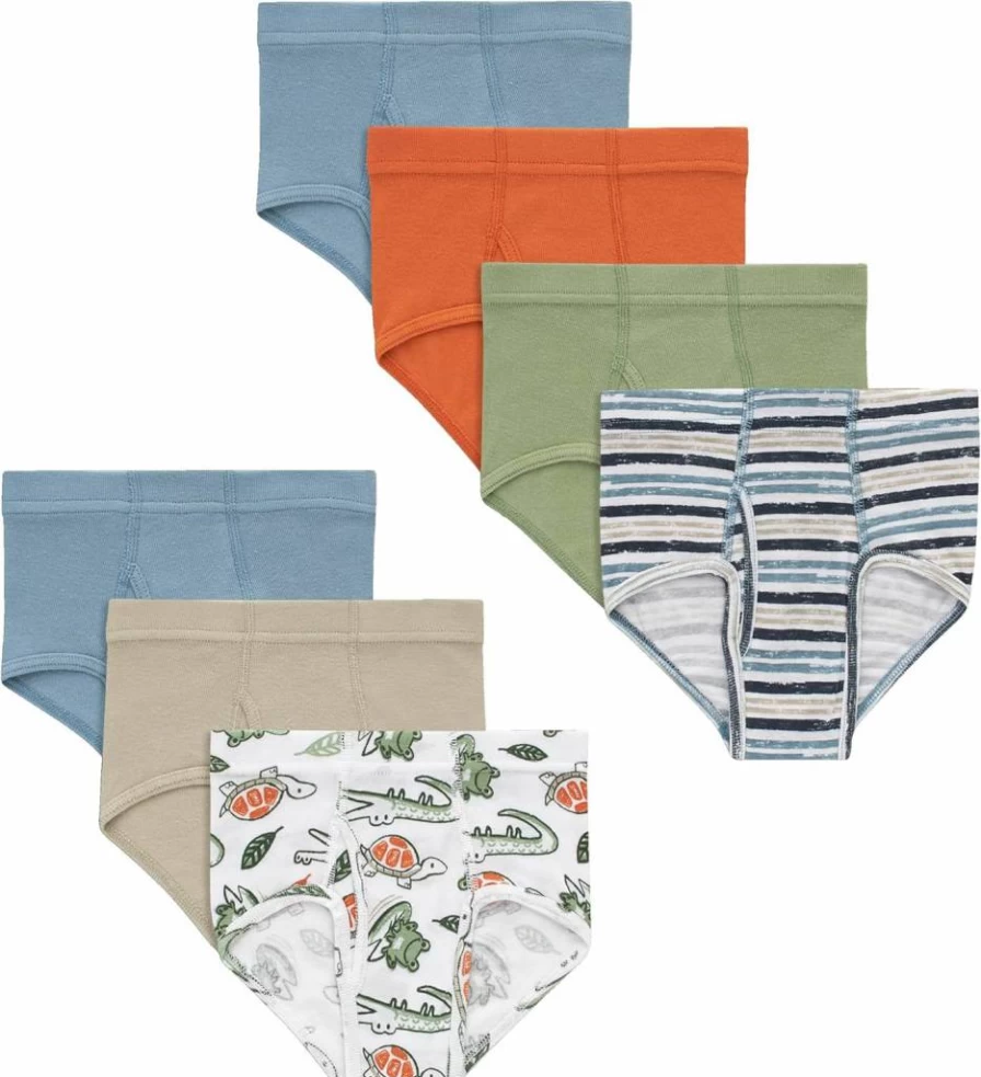 Hanes Boys' Organic Cotton Boxer Brief Underwear Multipack - Soft, Comfortable Toddler Underwear