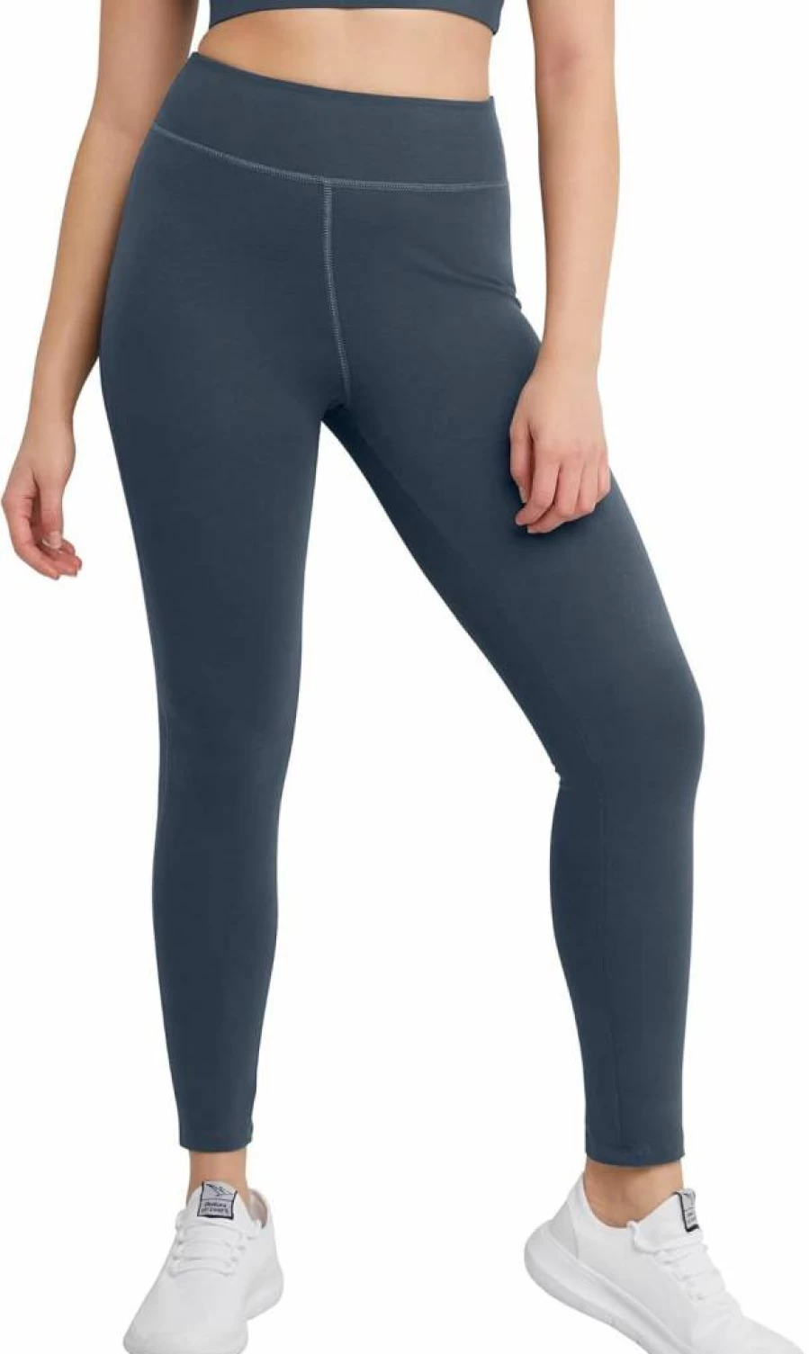 Hanes Women's High Waist Ankle-Length Leggings - Stretch Cotton-Spandex Comfort Fit - 27 Inch Yoga Pants for Women