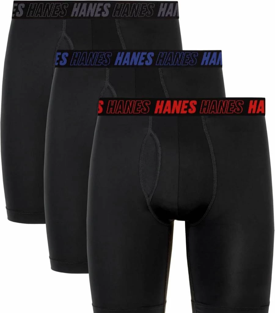 Hanes Men's Performance Boxer Briefs 3-Pack with Support Pouch - Regular, Trunk & Long Leg Options