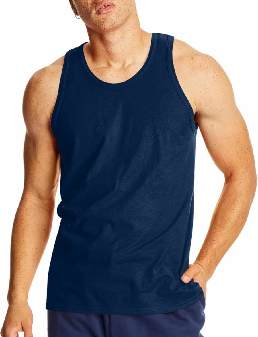 Hanes Men's X-Temp Moisture-Wicking Performance Tank Top 2-Pack - Breathable Solid Color Workout Tanks