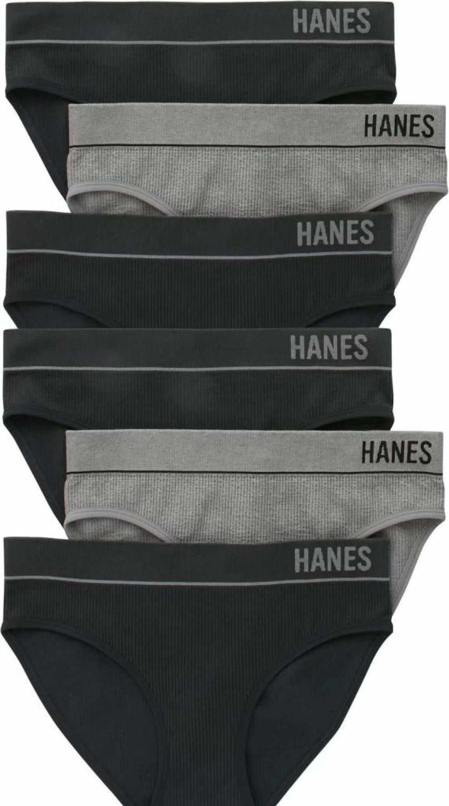 Hanes Women's Seamless Stretch Rib Bikini Panties 6-Pack - Assorted Colors, Comfortable Cotton Underwear