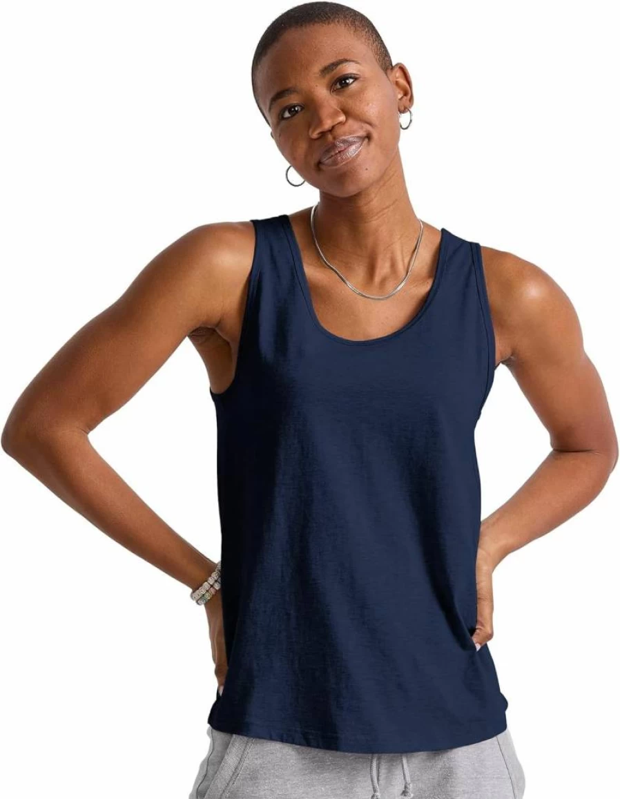 Hanes Women's Plus Size Lightweight Tri-Blend Sleeveless Tank Top - Originals Collection