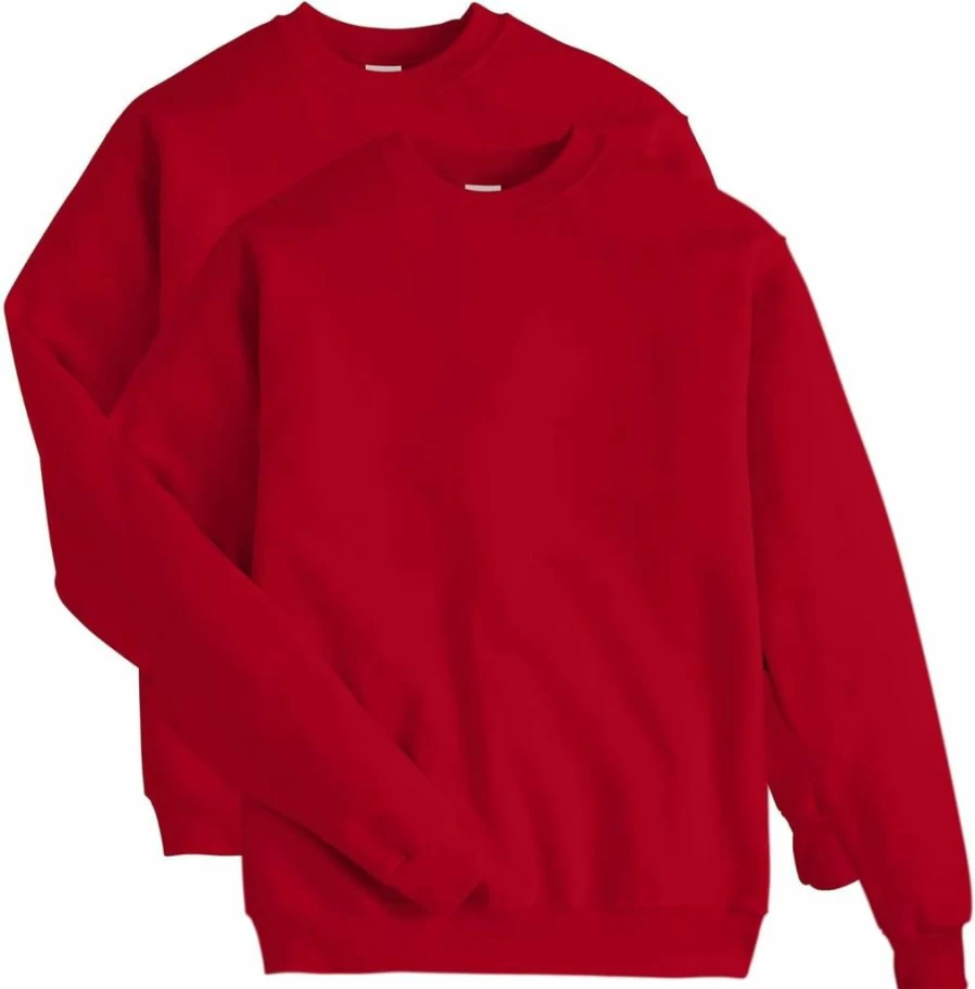 Hanes Men's EcoSmart Fleece Crewneck Sweatshirt - Soft Pullover Hoodie, 1-Pack or 2-Pack Options, Sustainable Cotton Blend
