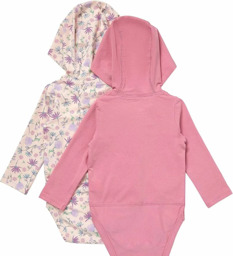 Hanes Baby Girls' 3-Pack Long Sleeve Hoodie Bodysuits – Soft Unisex Infant Onesies