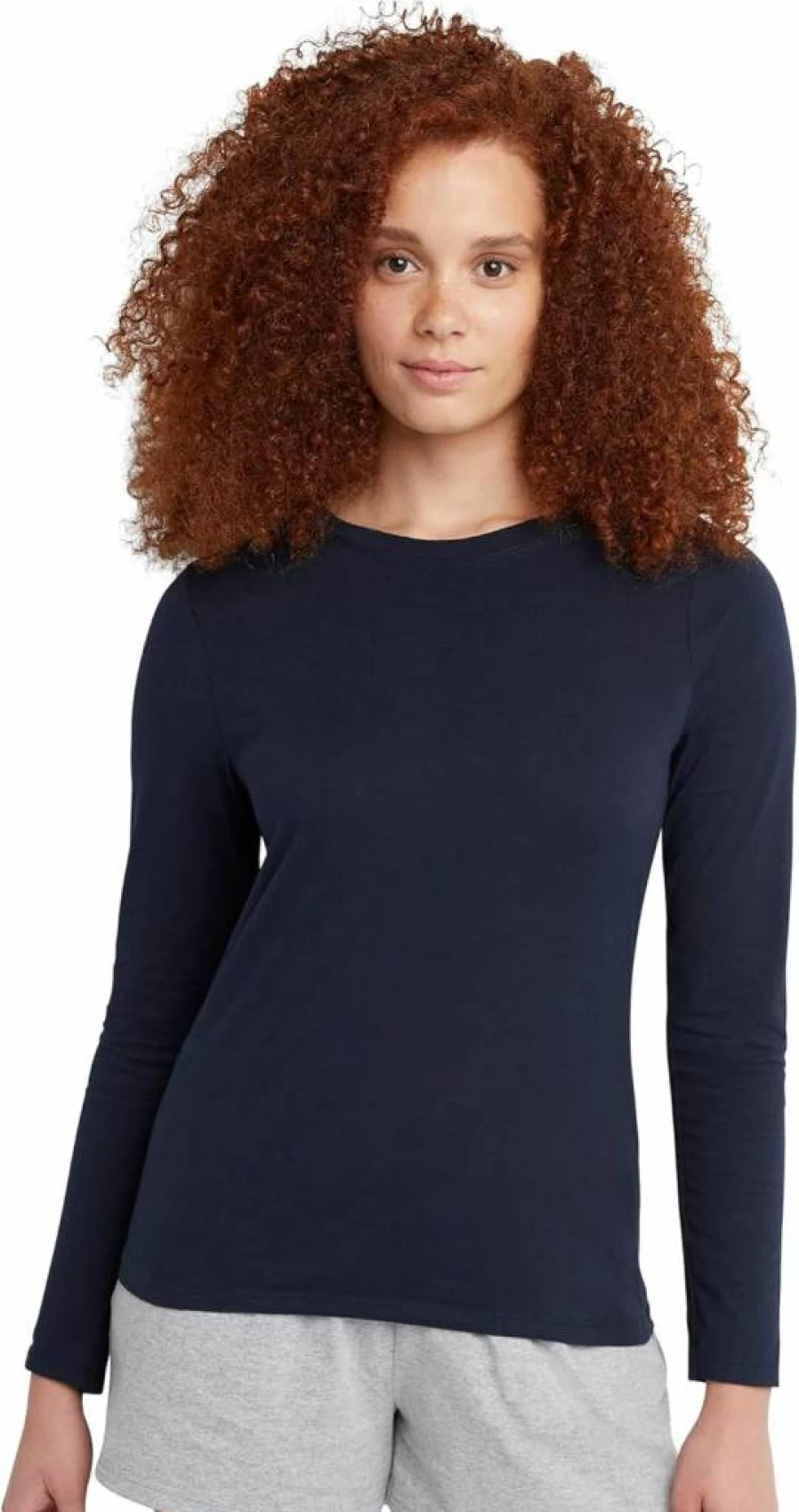 Hanes Women's Modern Fit Lightweight Long Sleeve Cotton Crewneck T-Shirt