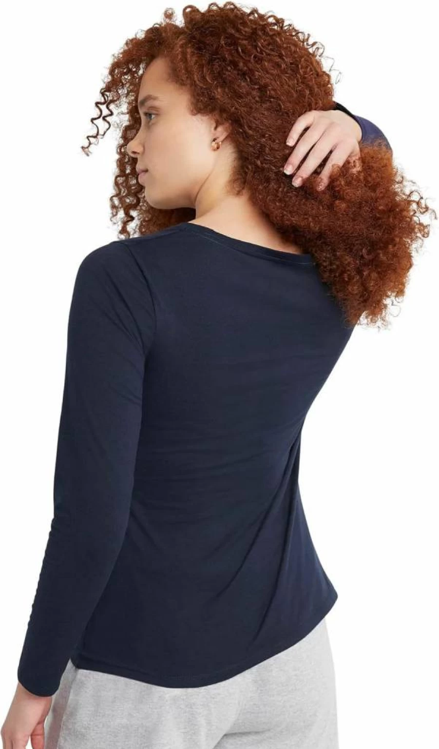 Hanes Women's Modern Fit Lightweight Long Sleeve Cotton Crewneck T-Shirt