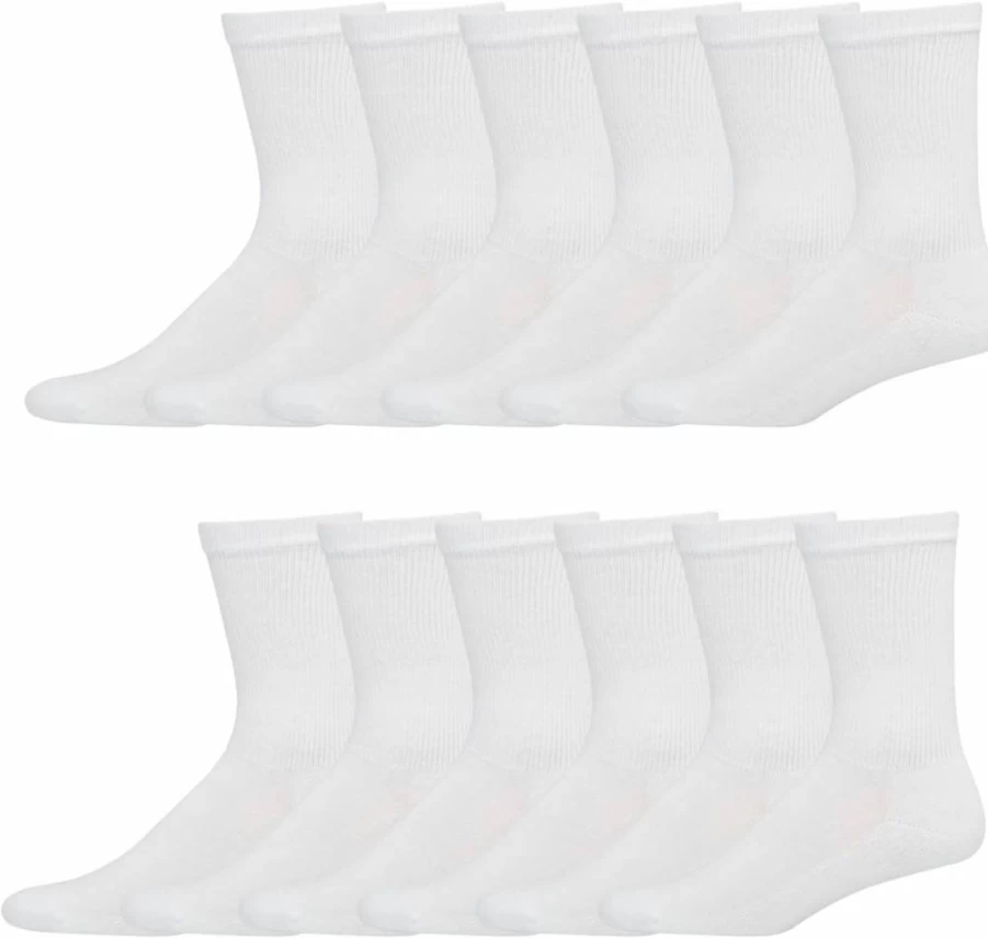Hanes Men's X-Temp Cushioned Crew Socks 12-Pack - Moisture-Wicking & Comfortable Athletic Socks for Everyday Wear