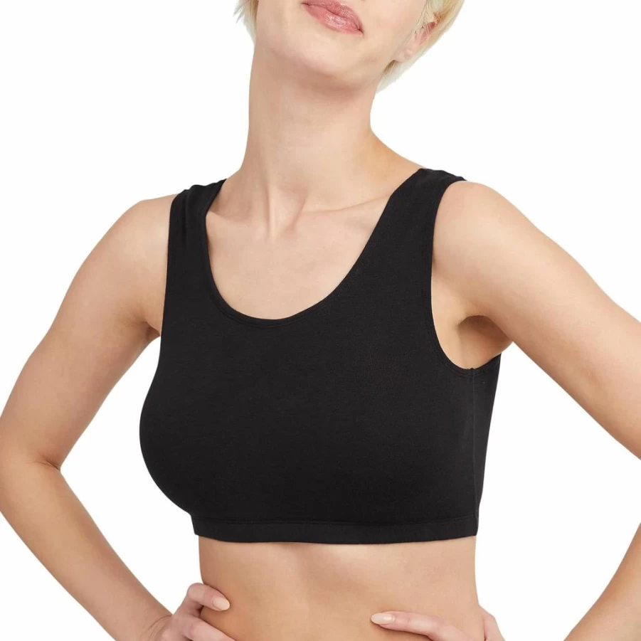 Hanes Women's 3-Pack Cotton Scoop Neck Bralette Crop Tops - Soft Comfortable Sleepwear & Loungewear