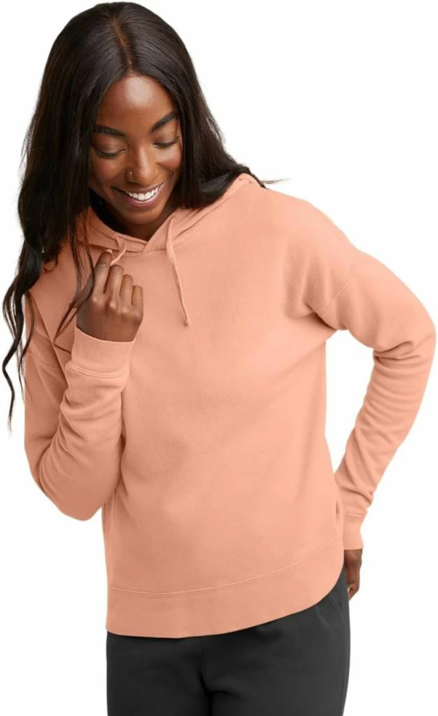 Hanes Women's Fleece Pullover Hoodie - Soft Garment-Dyed Cotton Sweatshirt for Comfort & Style