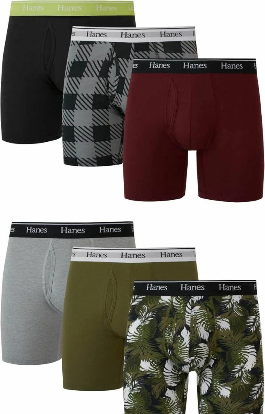 Hanes Men's Cotton Boxer Briefs Multipack - Moisture-Wicking, Low Rise Underwear for Comfort & Breathability