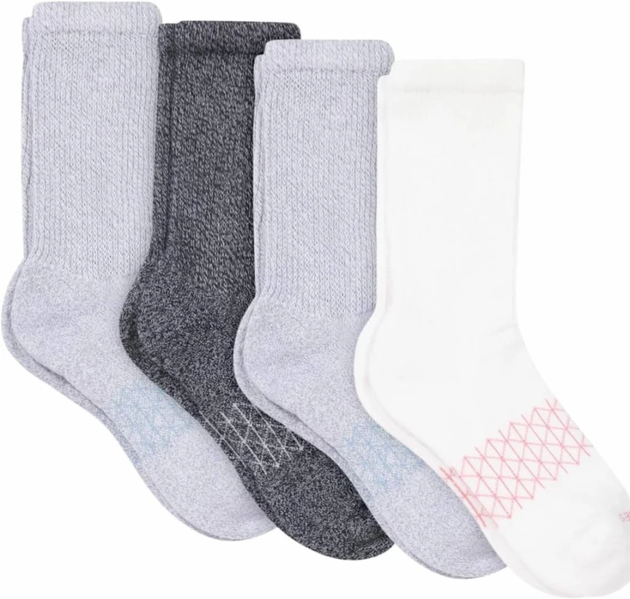 Hanes Women's Comfort Crew Socks 4-Pack - Non-Binding, Cushioned Wellness Socks for Everyday Wear