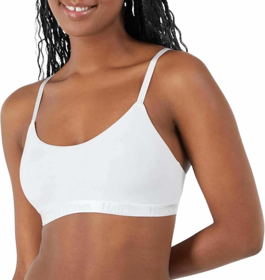 Hanes Women's Supersoft Pullover Bralette - Comfortable Scoop Neck Wireless Bra for Everyday Wear