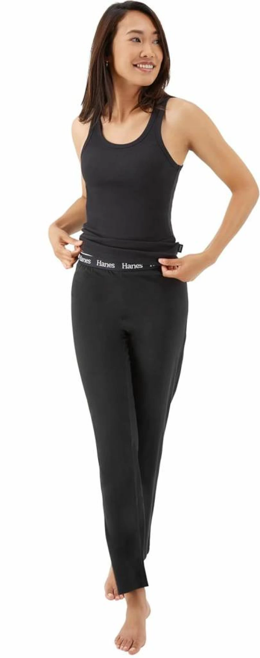 Hanes Women's Comfywear Ribbed Tank Top and Lounge Pants 2-Piece Sleepwear Set