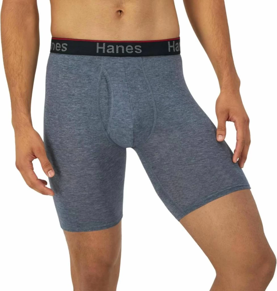 Hanes Men's Total Support Pouch Boxer Briefs 3-Pack - Anti-Chafing, Moisture-Wicking & Odor Control Underwear (Regular or Long Leg)