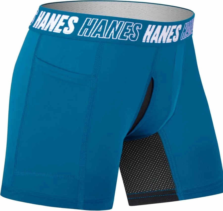 Hanes Boys Anti-Chafe Boxer Briefs 6-Pack - Comfortable Moves Underwear for Active Kids