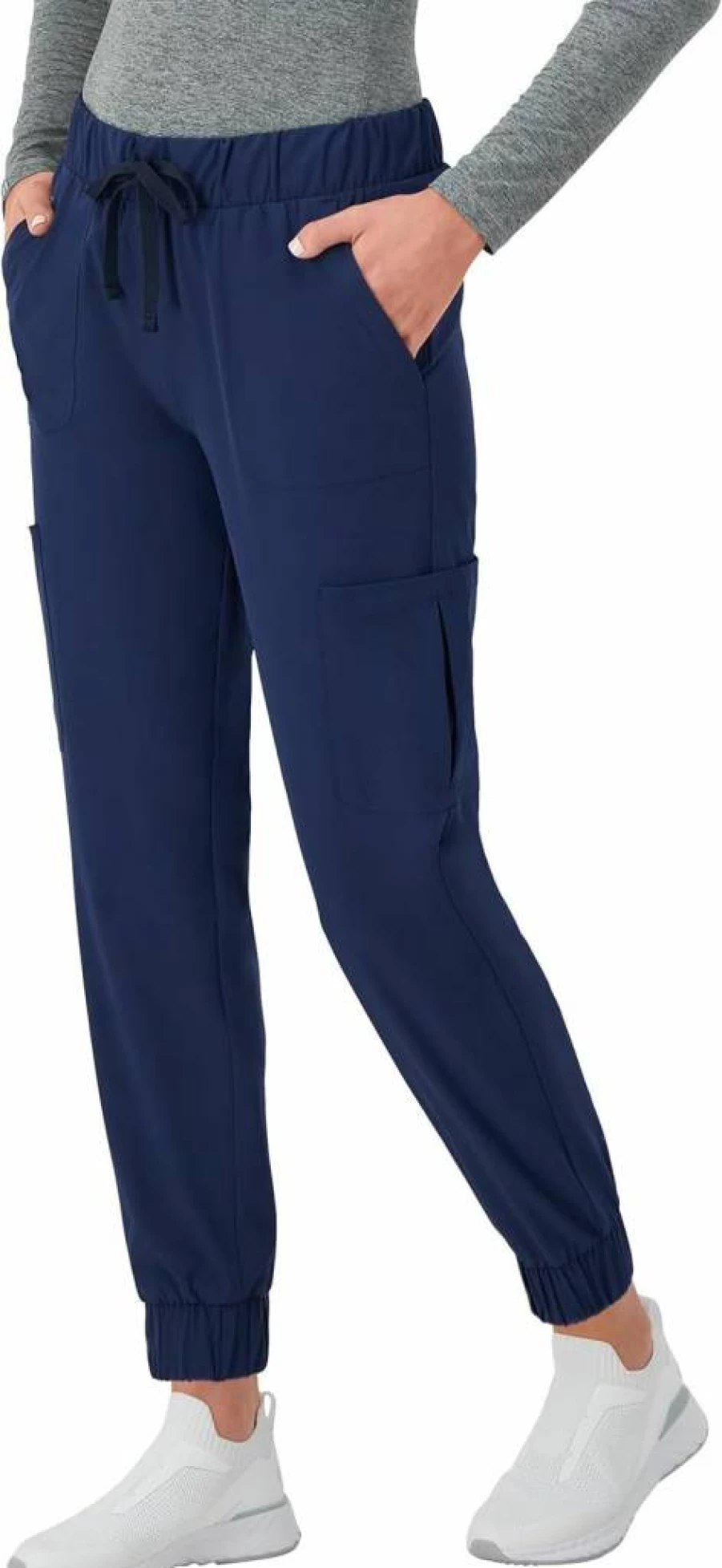Hanes Women's Moisture-Wicking Cargo Jogger Scrubs - Healthcare Work Pants with Comfort Fit