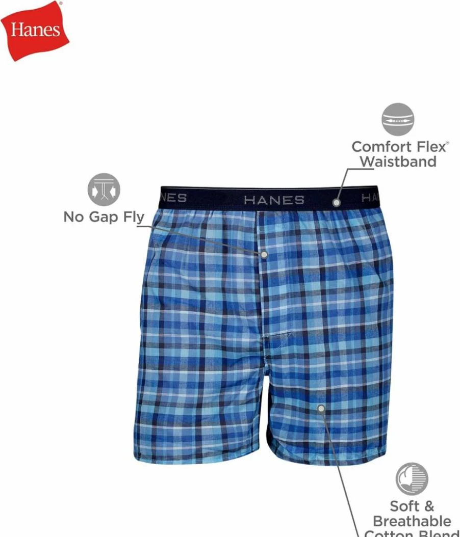 Hanes Men's ComfortSoft Tagless Boxer Briefs Multipack - Breathable Cotton Underwear with Exposed Waistband