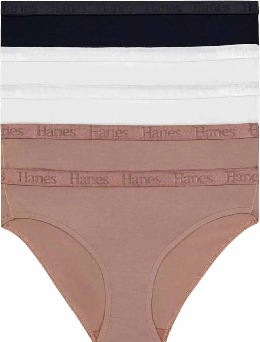 Hanes Women's Ultra Soft Bamboo Viscose Bikini Underwear 5-Pack | Comfortable & Breathable
