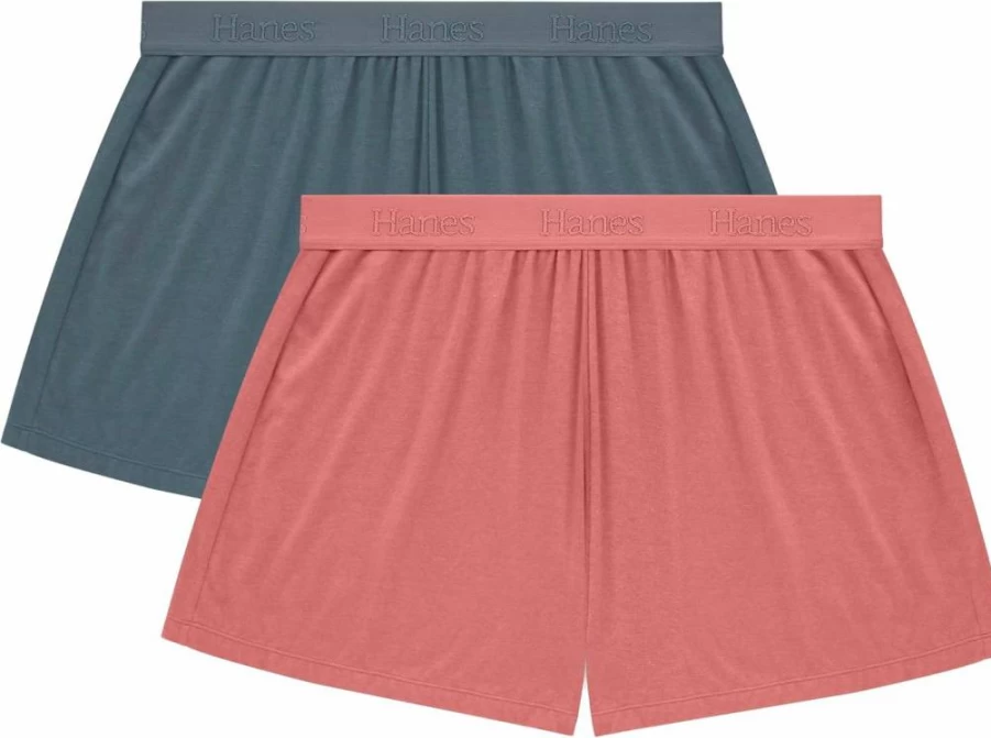 Hanes Women's Comfywear Supersoft Lounge Shorts 2-Pack - 3.25" Sleep Shorts for Women