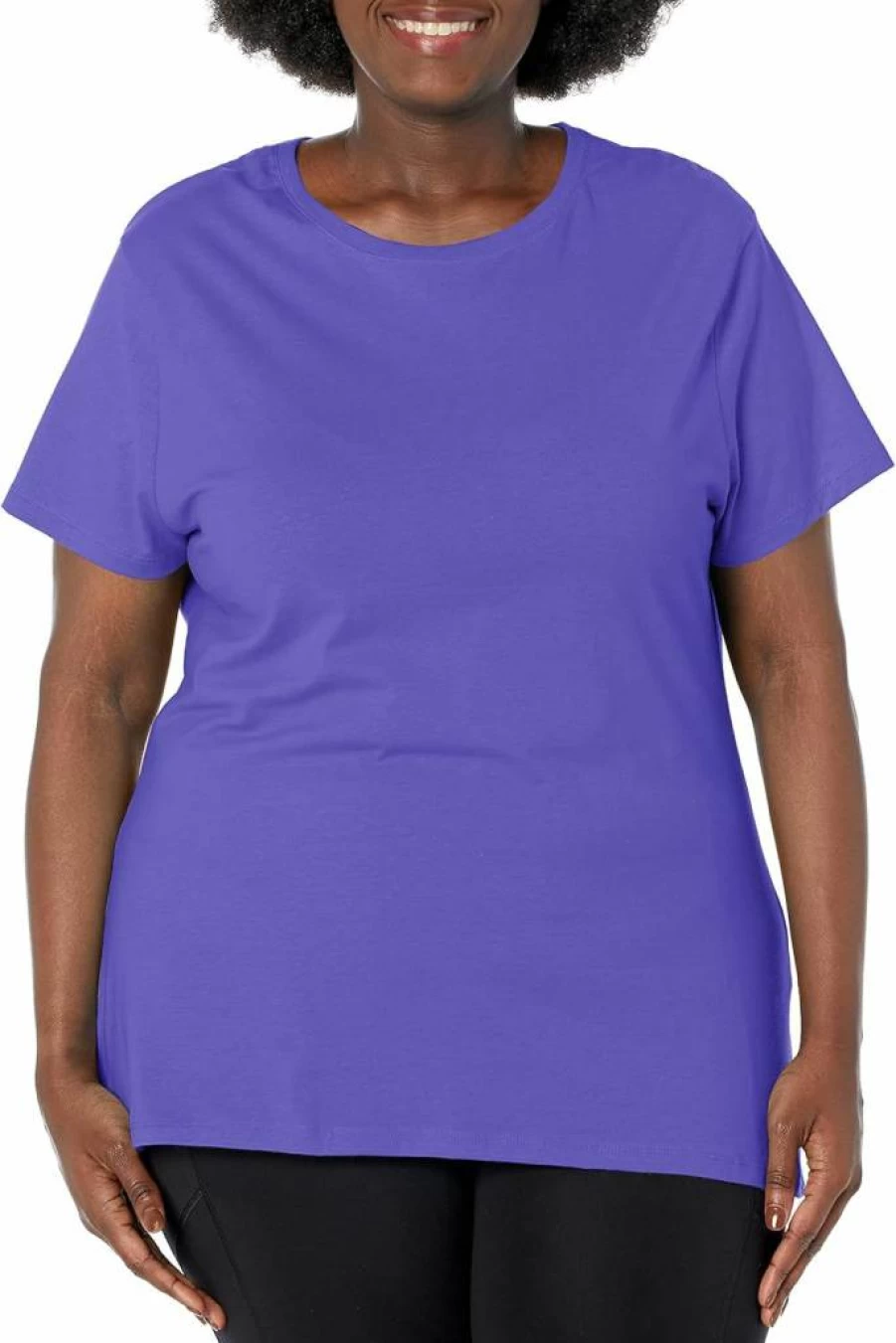JUST MY SIZE Women's Plus-Size Soft Cotton Short Sleeve Crew Neck T-Shirt