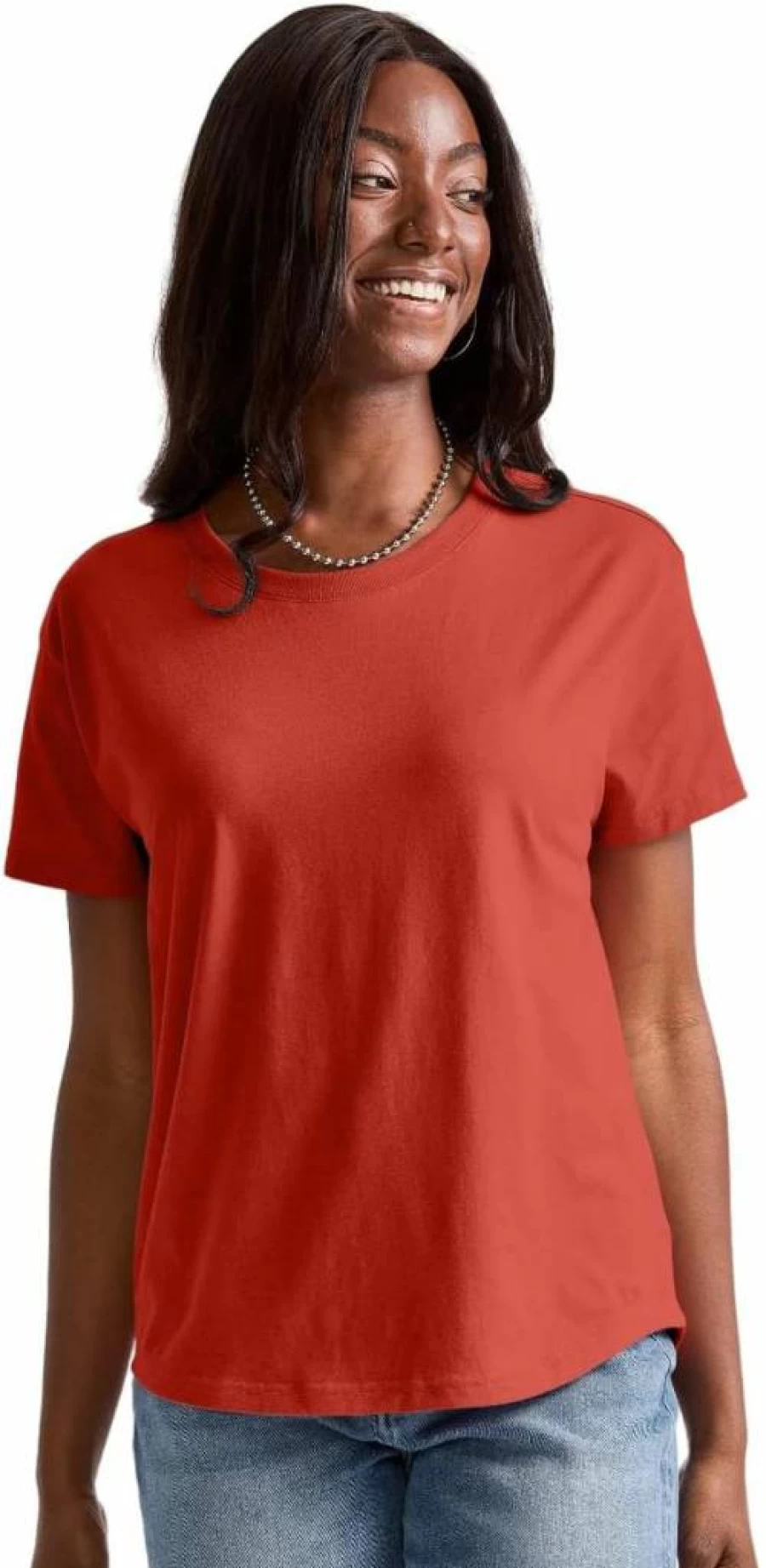 Hanes Women's Plus Size Oversized Cotton Crewneck T-Shirt | Soft Comfortable Casual Tee