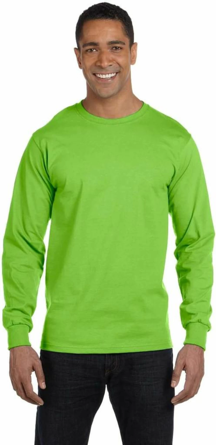 Hanes Men's Long-Sleeve Beefy-T T-Shirt 2-Pack, Heavyweight Cotton Crewneck Tees for Men