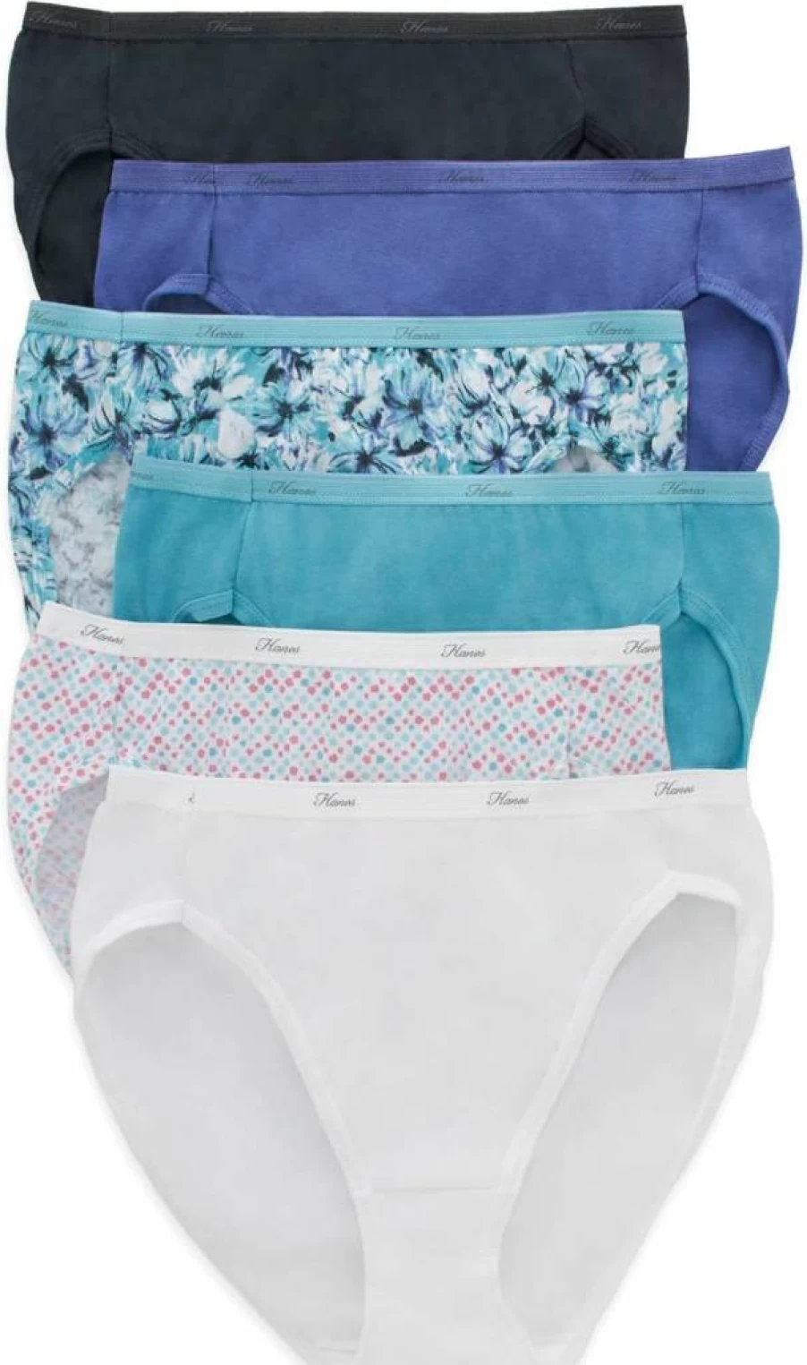 Hanes Women's Cotton High-Cut Briefs Underwear 6-Pack - Assorted Colors