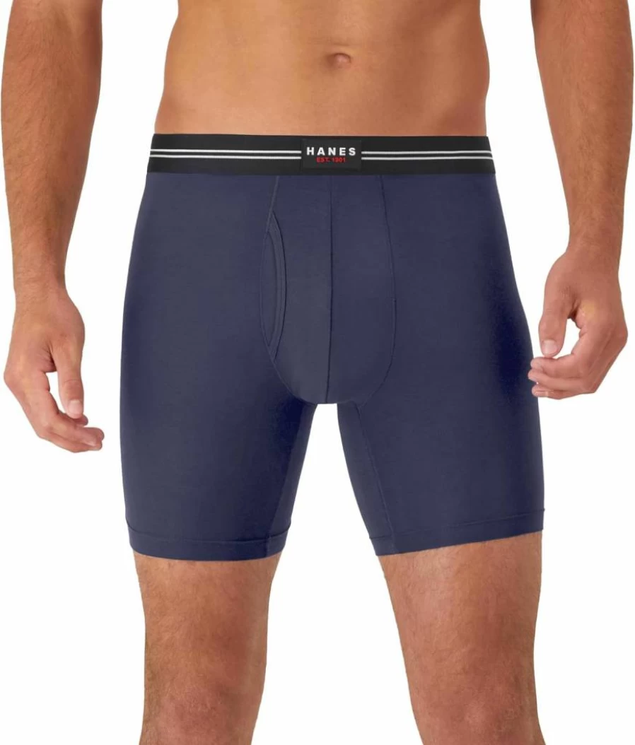 Hanes Men's Lightweight Modal Blend Boxer Briefs with Supportive Pouch - Breathable Comfort Underwear 1-Pack