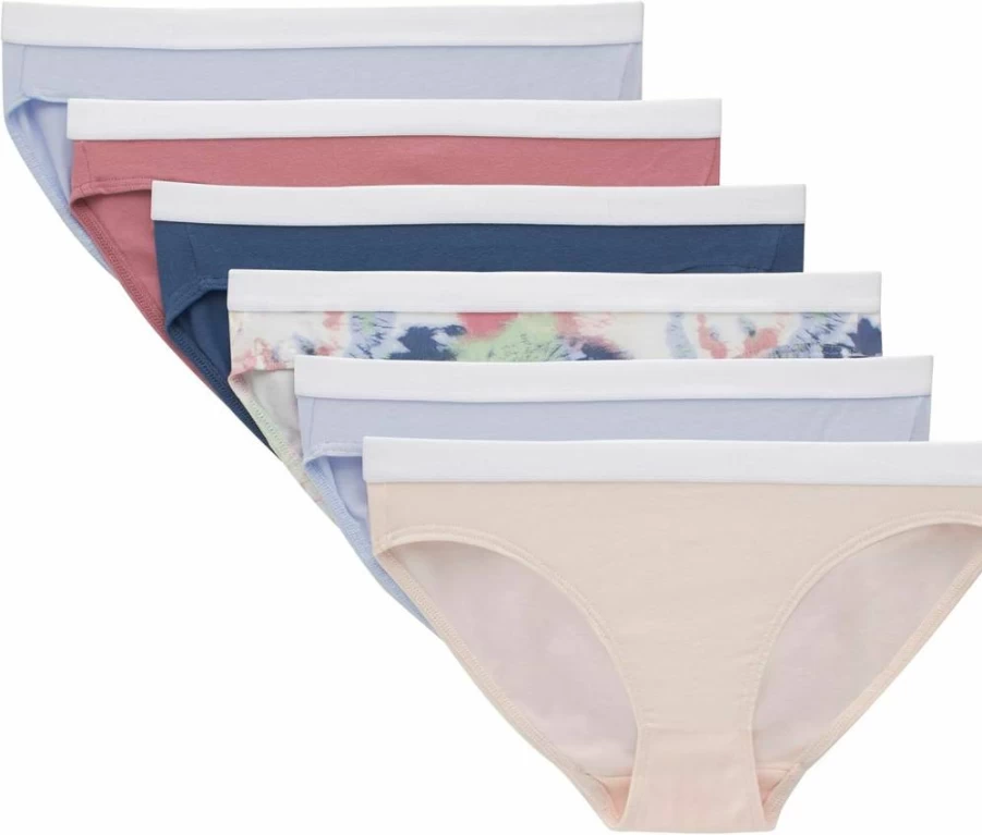 Hanes Girls' 6-Pack Stretch Cotton Bikini Underwear | Soft Comfortable Breathable Panties for Kids & Teens