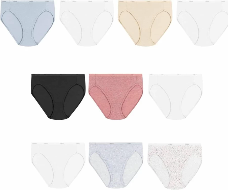 Hanes Women's Moisture-Wicking Microfiber Underwear 10-Pack - Breathable Stretch Panties in Assorted Colors
