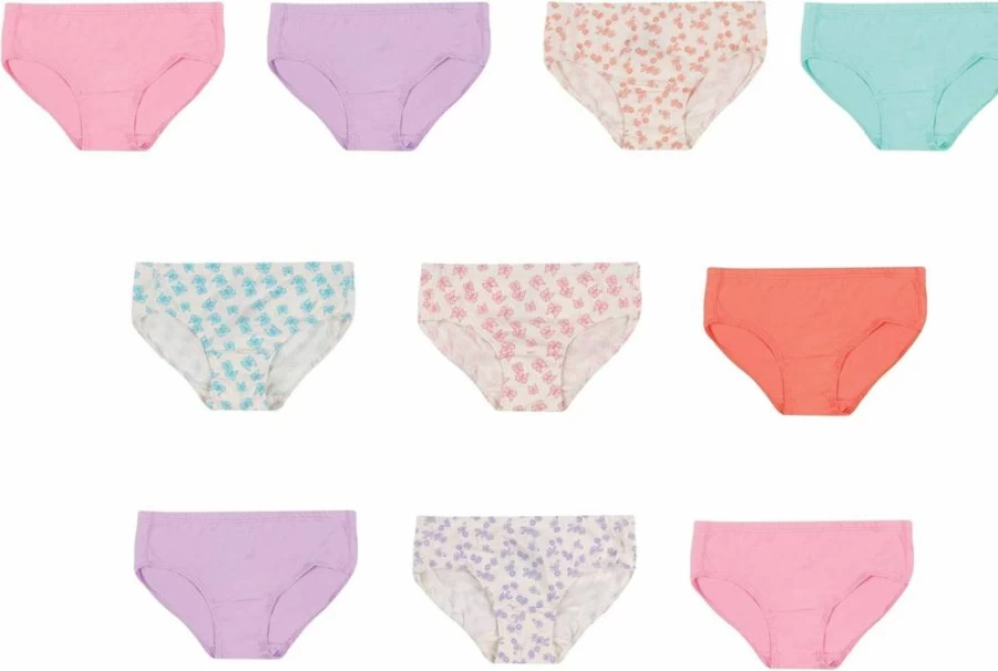 Hanes Girls 100% Cotton Underwear 10-Pack - Soft Breathable Comfort for Everyday Wear