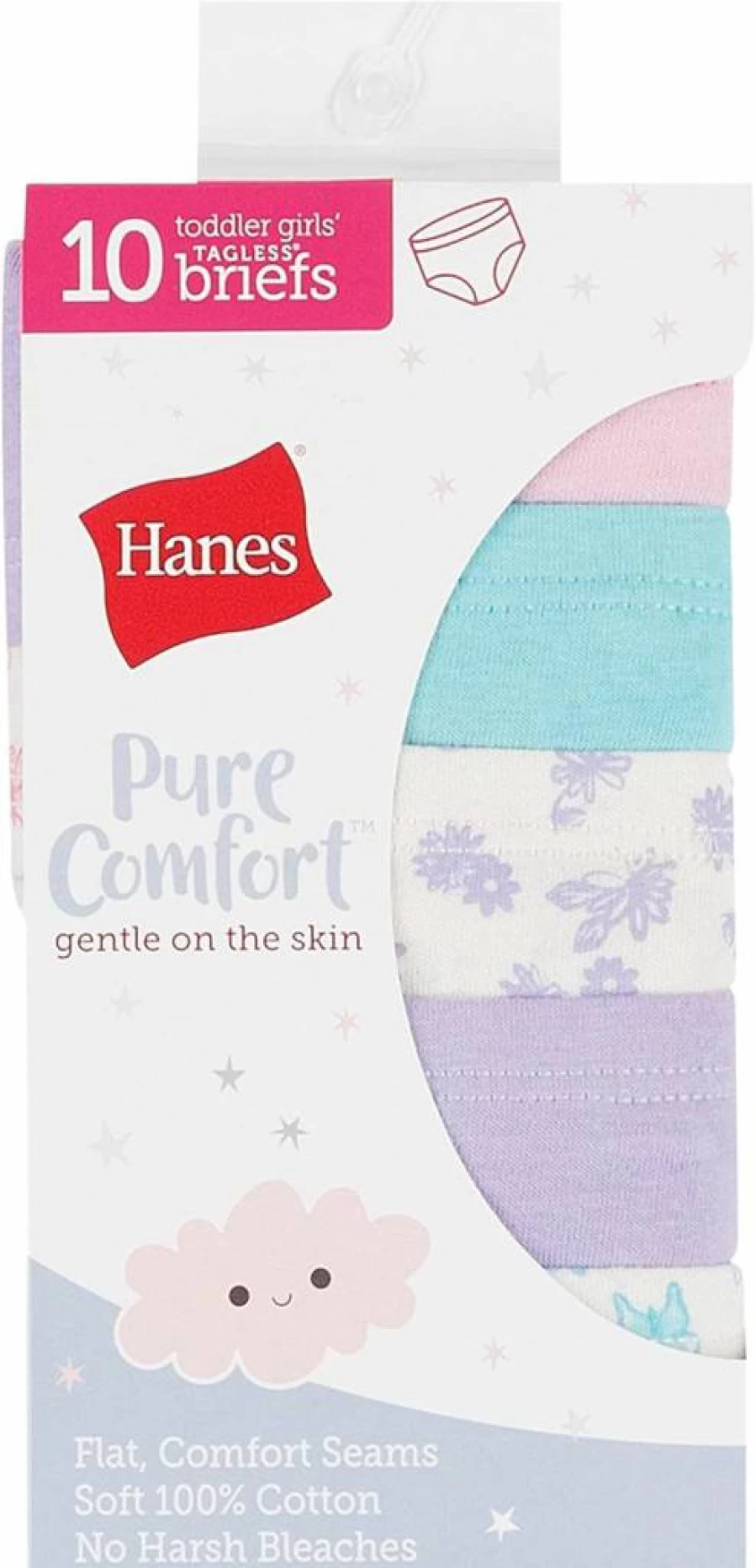 Hanes Girls 100% Cotton Underwear 10-Pack - Soft Breathable Comfort for Everyday Wear