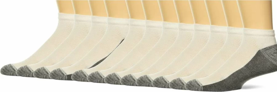 Hanes Men's X-Temp Low Cut Cushioned Socks 12-Pack - Breathable Comfort for Everyday Wear