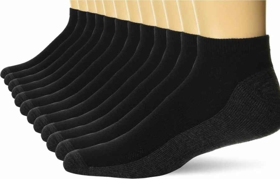 Hanes Men's X-Temp Low Cut Cushioned Socks 12-Pack - Breathable Comfort for Everyday Wear