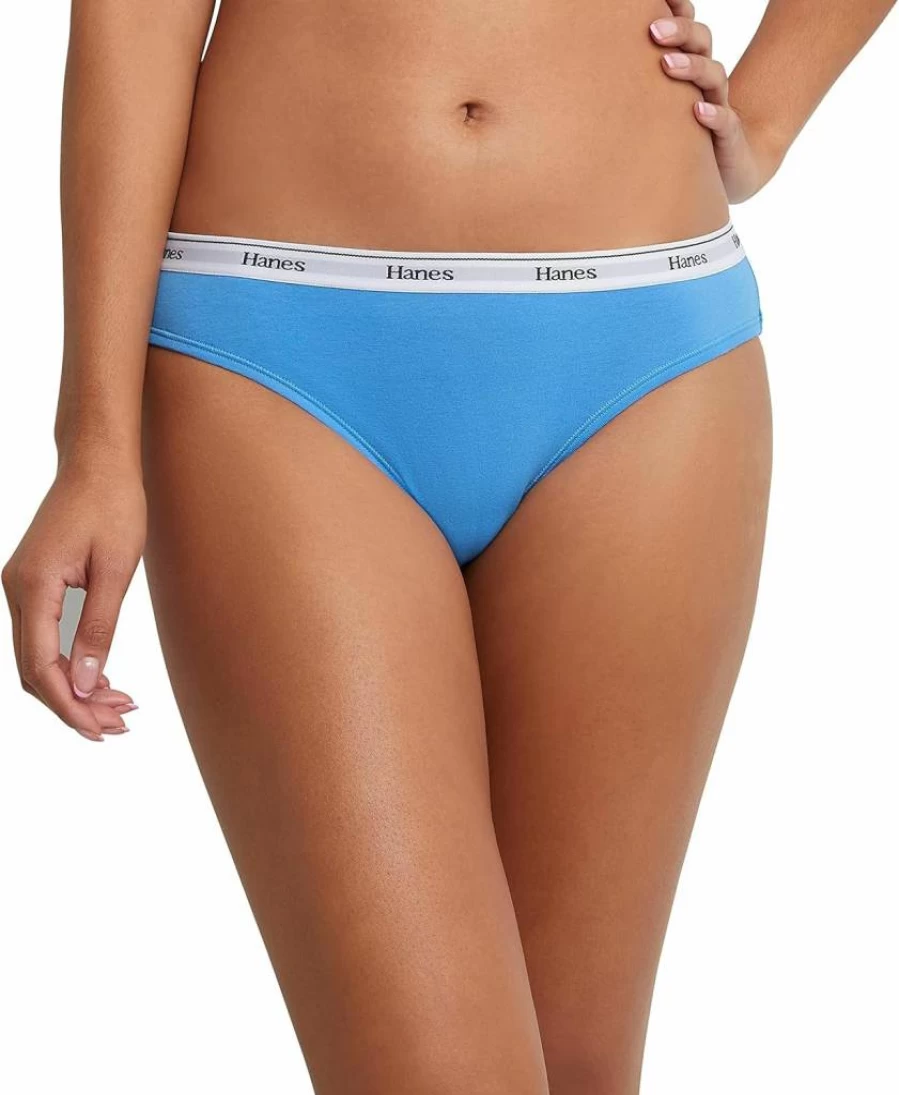 Hanes Women's Cotton Bikini Panties 6-Pack - Breathable, Stretch Underwear Assorted Colors