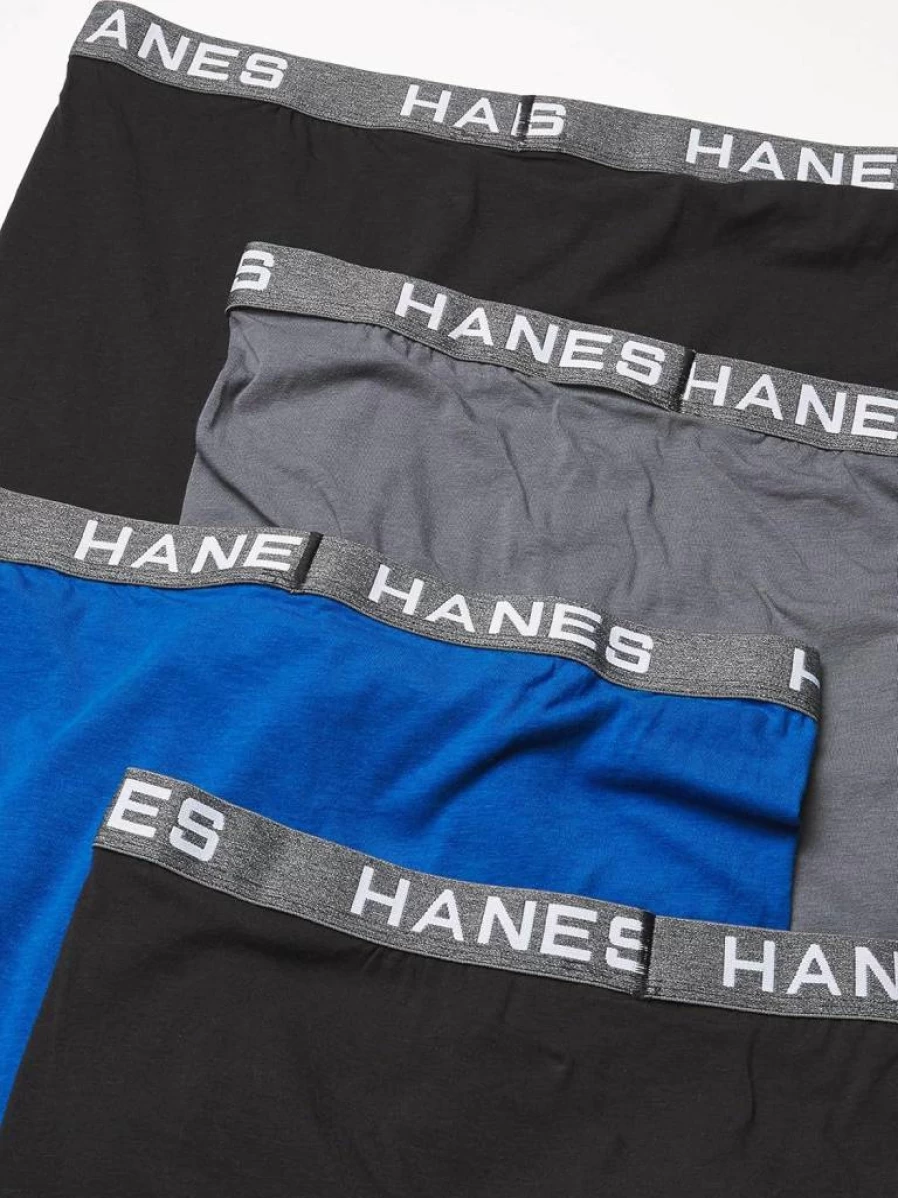Hanes Men's Ultra Soft Cotton Modal Blend Boxer Briefs 4-Pack - Comfort Flex Fit Underwear