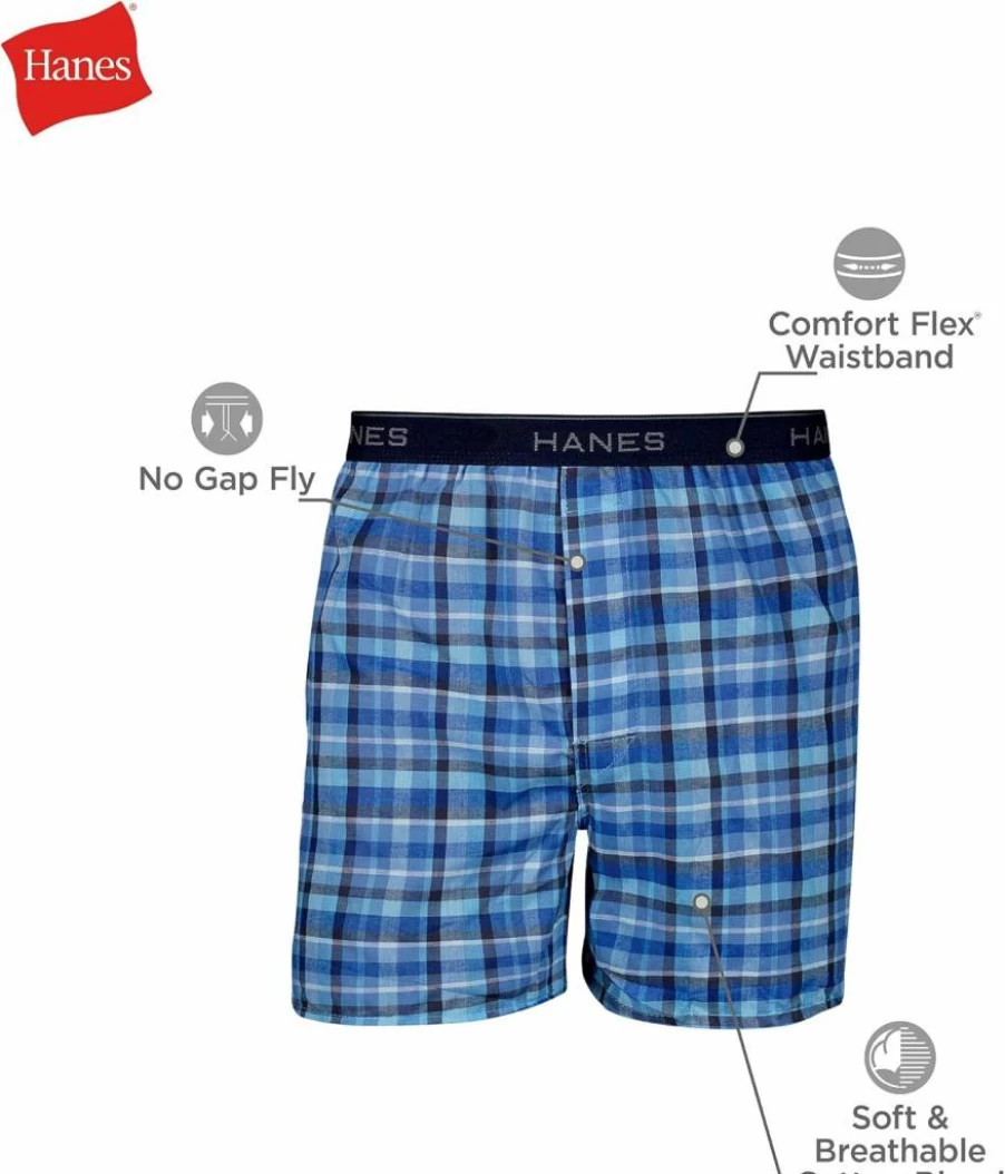 Hanes Men's ComfortSoft Tagless Boxer Briefs Multipack, Breathable Cotton Underwear with Exposed Waistband