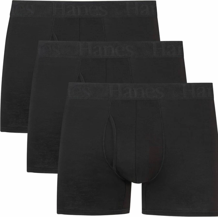 Hanes Men's Originals Supersoft Boxer Briefs 3-Pack - Comfortable Cotton Underwear Trunks for Men