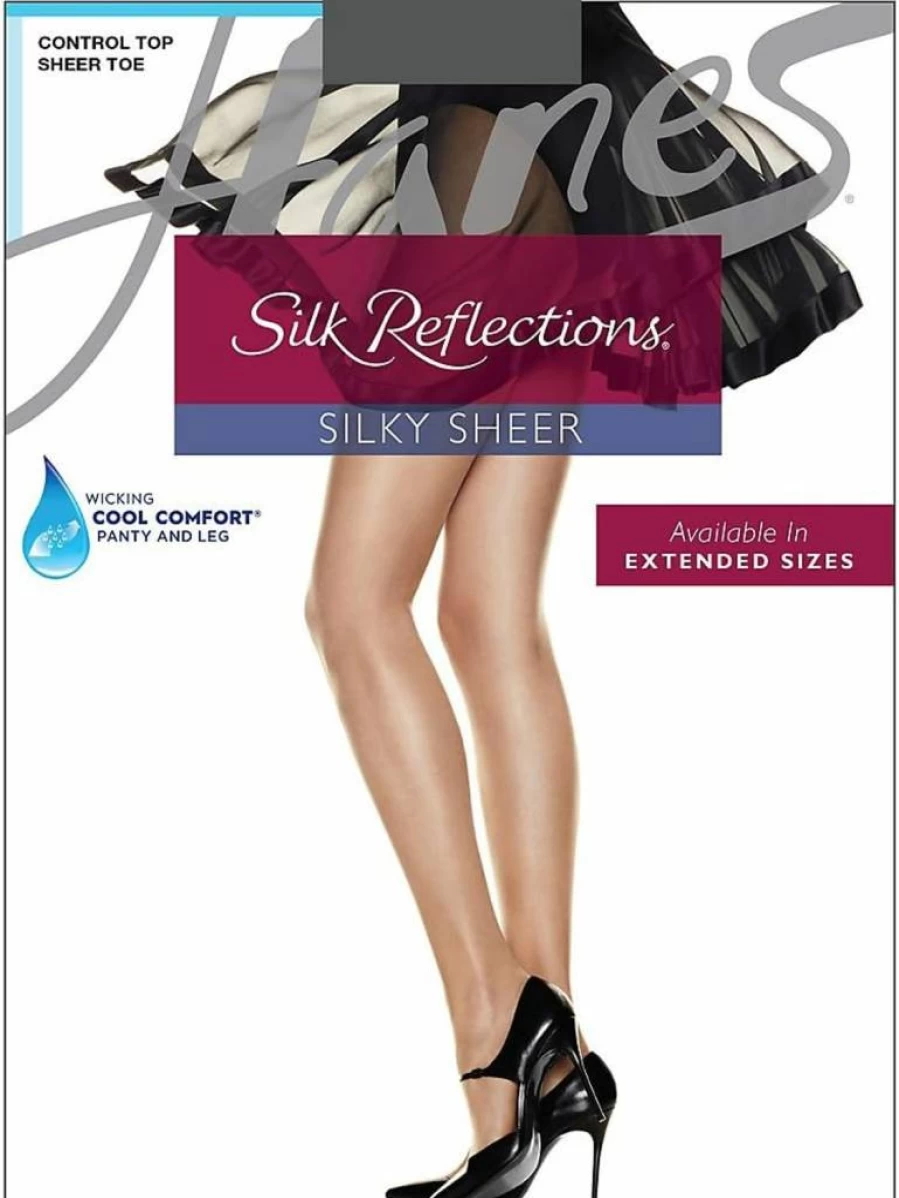 Hanes Women's Control Top Pantyhose - Sheer Toe, Silky Smooth Tights for Everyday Comfort