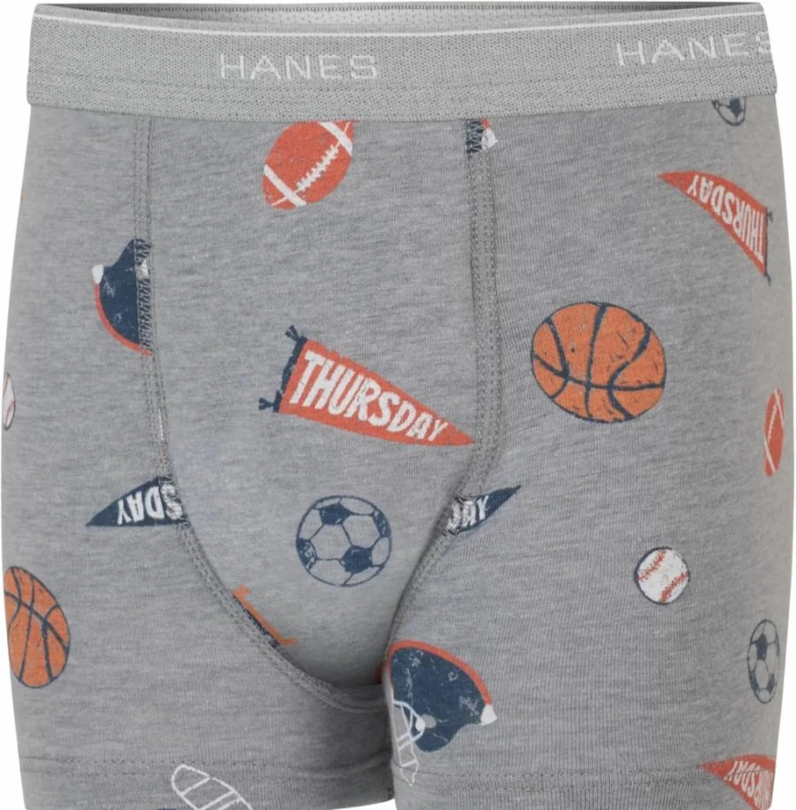 Hanes Boys' Potty Training Underwear - Light Leak-Proof Boxer Briefs for Toddlers, 6 or 7-Pack