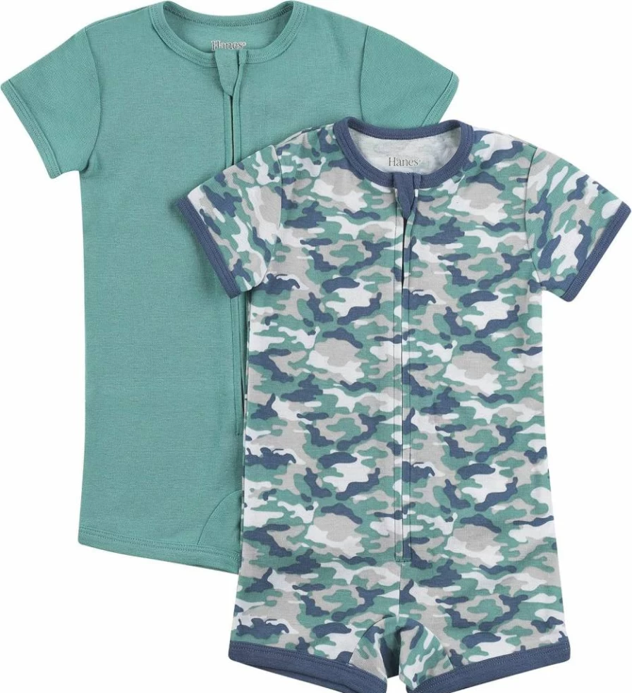 Hanes Baby 2-Pack Ultimate Zippin Short Sleeve Romper – Soft Cotton Onesies for Newborns & Infants