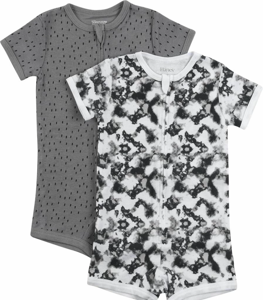 Hanes Baby 2-Pack Ultimate Zippin Short Sleeve Romper – Soft Cotton Onesies for Newborns & Infants