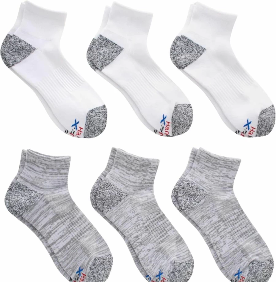 Hanes Men's Moisture-Wicking Low-Cut Performance Socks with Breathable Mesh, 6-Pack Athletic Ankle Socks