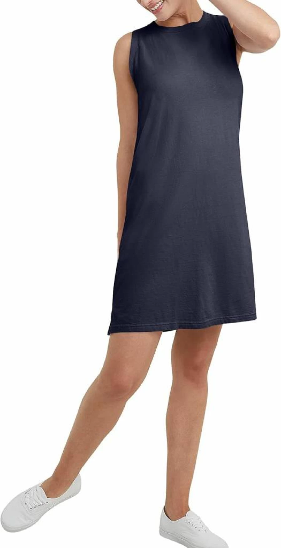 Hanes Women's 100% Cotton Garment Dyed Originals Tank Dress - Soft Casual Summer Dress